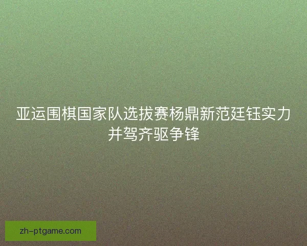 亚运围棋国家队选拔赛杨鼎新范廷钰实力并驾齐驱争锋